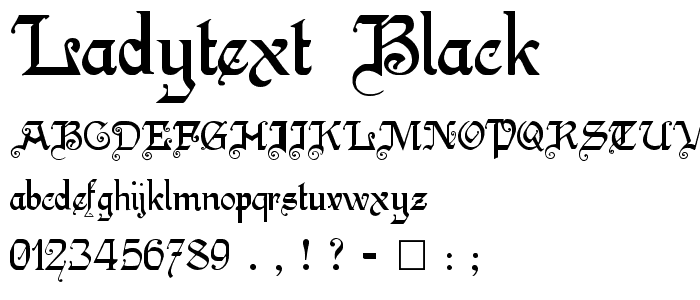 LadyText Black font